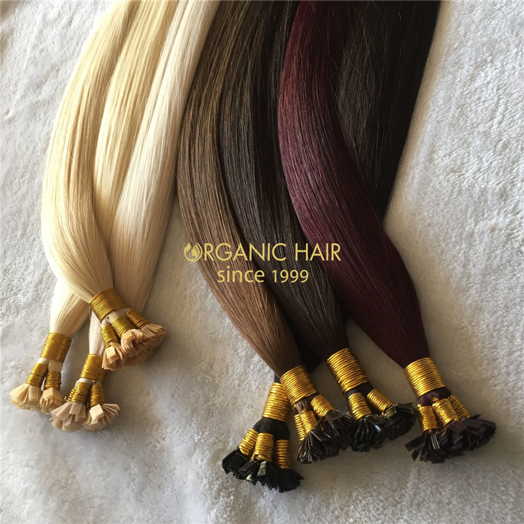 Keratin flat tip hair extensions on sale X168